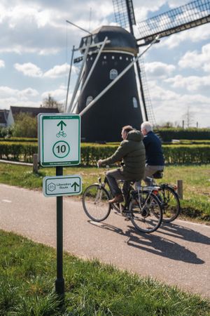 Follow the 'Liberation Route' signs. These are hanging under the regular junction signs.